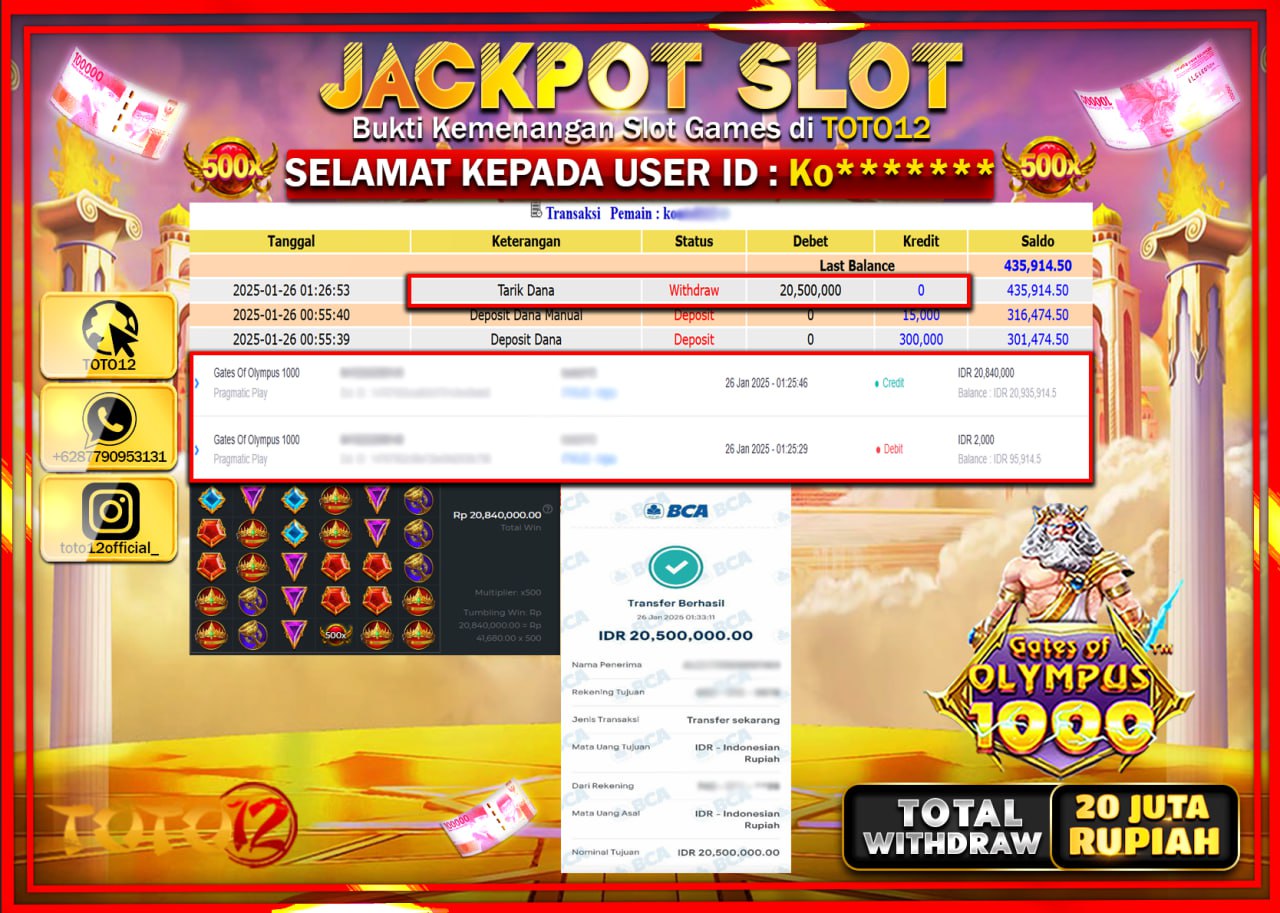 HANYA DI TOTO12 JP PASTI DI BAYAR LUNAS DAN CEPAT!!!!!! JACKPOT SLOT GAME (STARLIGHT PRINCESS 1000) Rp.20.000.000 !!!!
