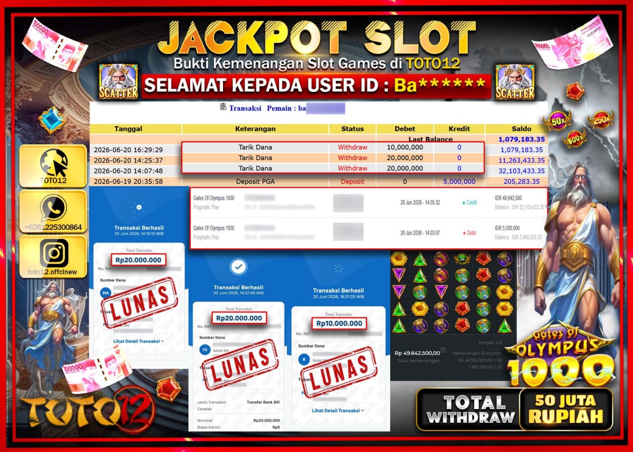 HANYA DI TOTO12 JP PASTI DI BAYAR LUNAS DAN CEPAT!!!!!! JACKPOT SLOT GAME (MAHJONG WAYS) Rp50.000.000!!!!